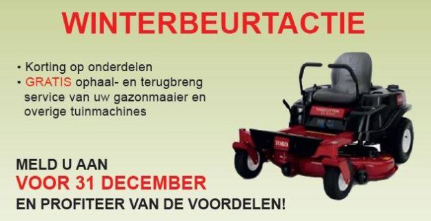 Winterbeurtactie Tuin & Park Aalten: aanmelden kan nog t/m 31-12-2017!