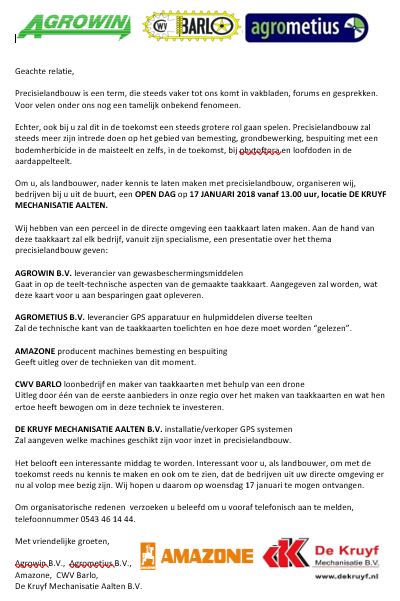 Infomiddag precisielandbouw 17-01-1018