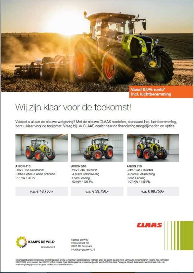 CLAAS tractoren voor scherpe prijzen!