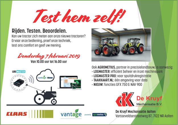 CLAAS opstapdag bij De Kruyf Mechanisatie Aalten B.V. op 7 februari